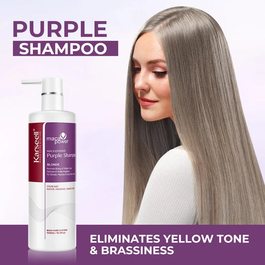 Karseell Purple Shampoo – Neutralizes Brass & Yellow Tones for Blonde, Silver & Gray Hair
