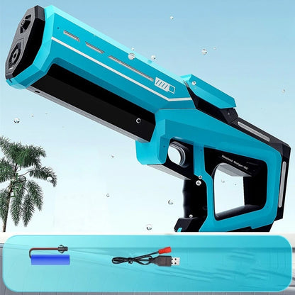 Electric Water Gun Squirt Pistol Space Battle Guns Child Pool Beach Outdoor Party Fight Shooting Toys Automatic Water Absorption