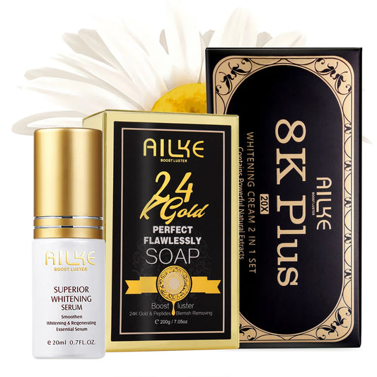 AILKE Whitening Skin Care Set: Dark Spot & Acne Remover for Even Skin Tone | Deep Cleanse for Men & Women