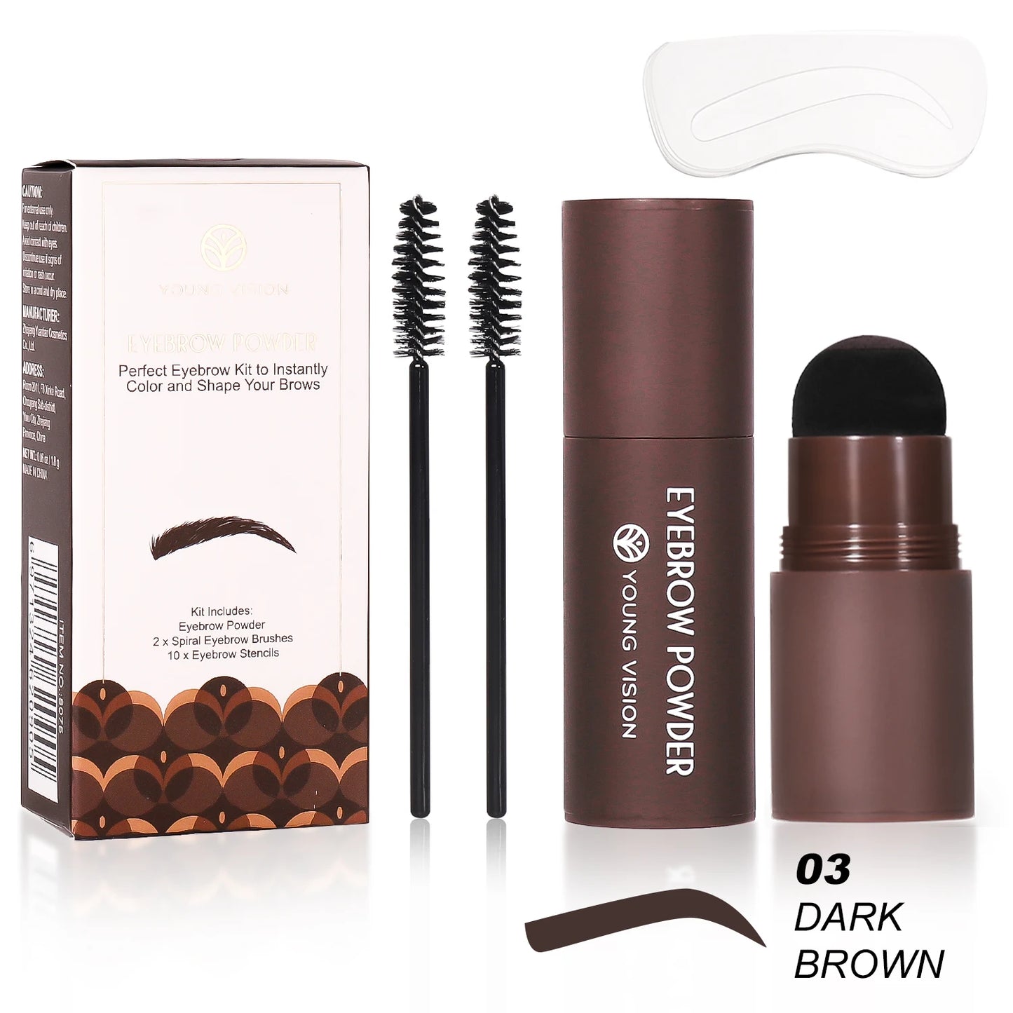 Eyebrow Stamp Stencil Kit – Waterproof Long-Lasting Brow Shaping with 10 PCS
