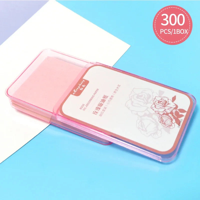300Pcs Face Oil Absorbing Paper – Oil Control Blotting Sheets for Oily Skin & Makeup