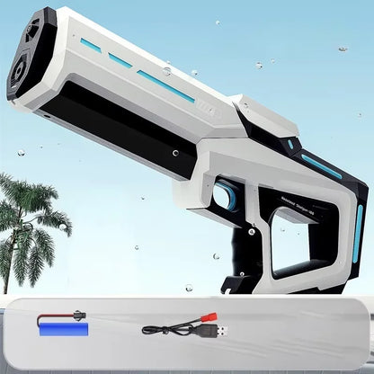 Electric Water Gun Squirt Pistol Space Battle Guns Child Pool Beach Outdoor Party Fight Shooting Toys Automatic Water Absorption
