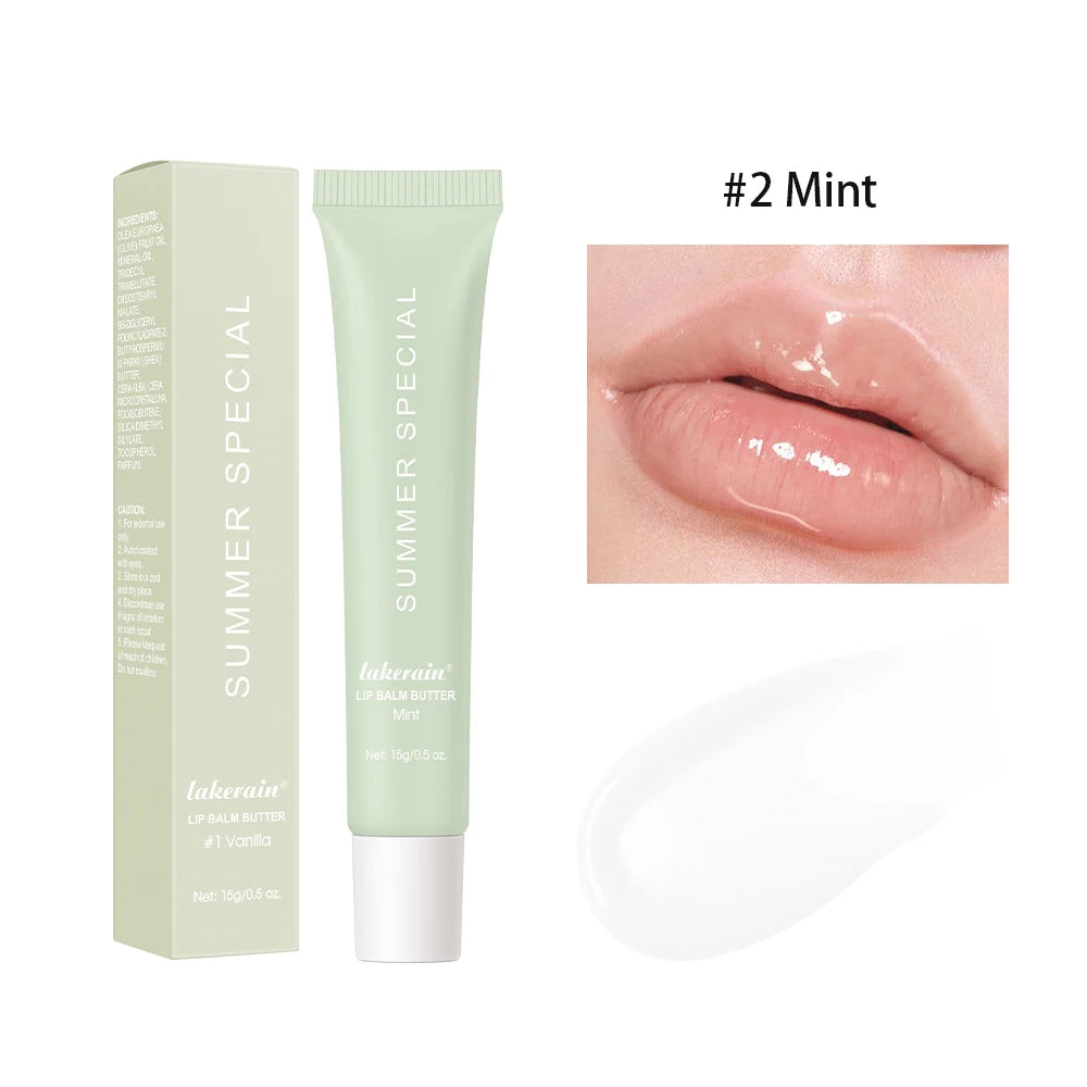Summer Lip Balm & Moisturizing Lip Gloss – Transparent Lip Oil with Vanilla, Mint & Iced Coffee Scents