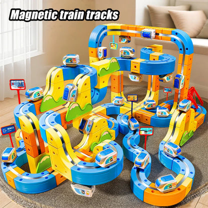 DIY Magnetic Train Toy – 1:64 Electric Track Vehicle for Kids
