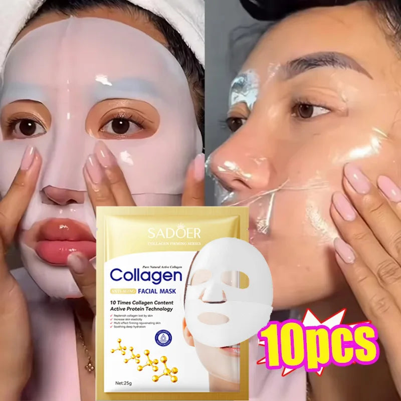Collagen Facial Mask – Anti-Wrinkle & Moisturizing Skin Care (10PCS)