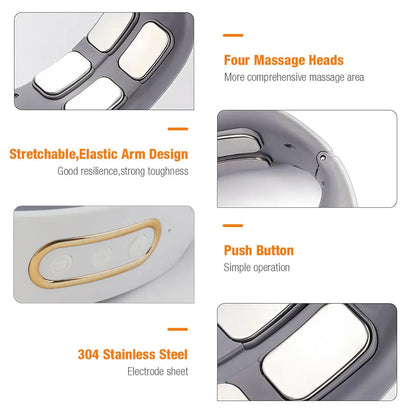 4 Head Kneading TENS with Heating & Magnetic Therapy