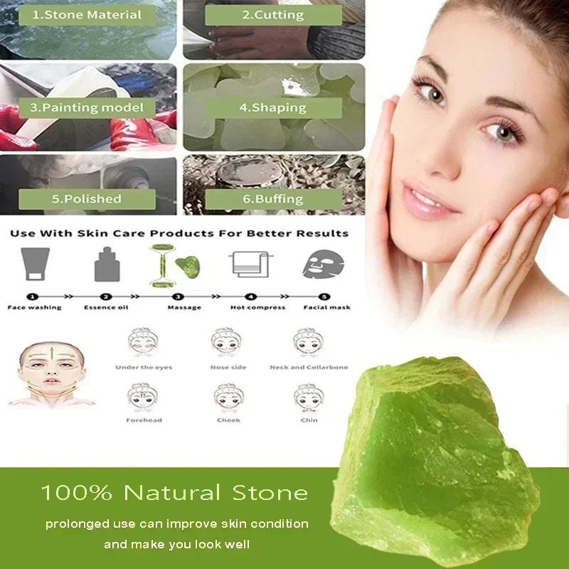 Natural Jade Gua Sha Face Massager – Facial & Eye Care SPA Tool