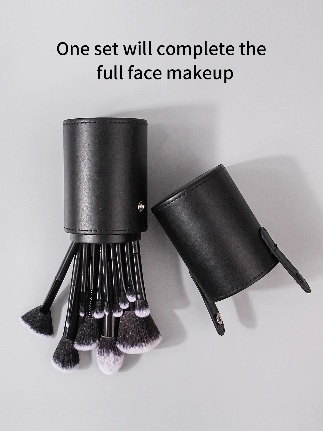 Black Professional Makeup Brush Set – Soft Foundation, Blush & Eyeshadow Brushes