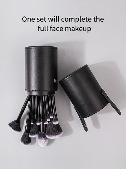 Black Professional Makeup Brush Set – Soft Foundation, Blush & Eyeshadow Brushes