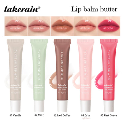 Summer Lip Balm & Moisturizing Lip Gloss – Transparent Lip Oil with Vanilla, Mint & Iced Coffee Scents