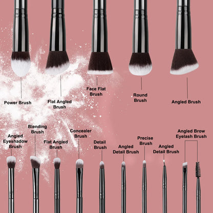14PCS Soft Fluffy Makeup Brush Set – Foundation, Blush & Eyeshadow