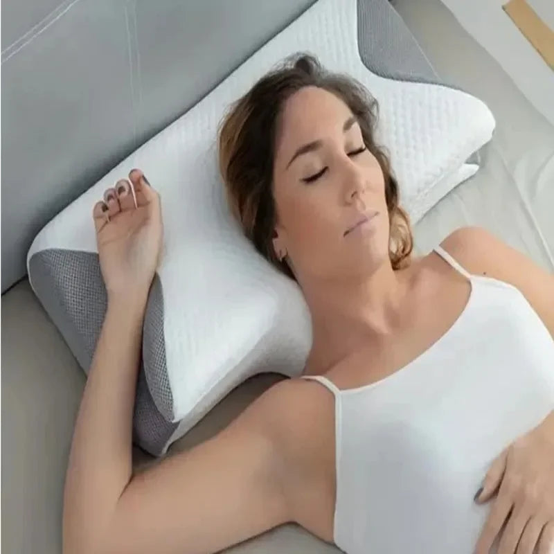 Butterfly Memory Foam Neck Pillow – Ergonomic 2-in-1 Contour Pillow