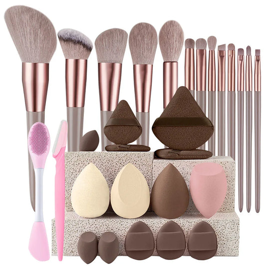 8-29Pcs Professional Makeup Brush Kit – Soft Eyeshadow & Foundation Brushes