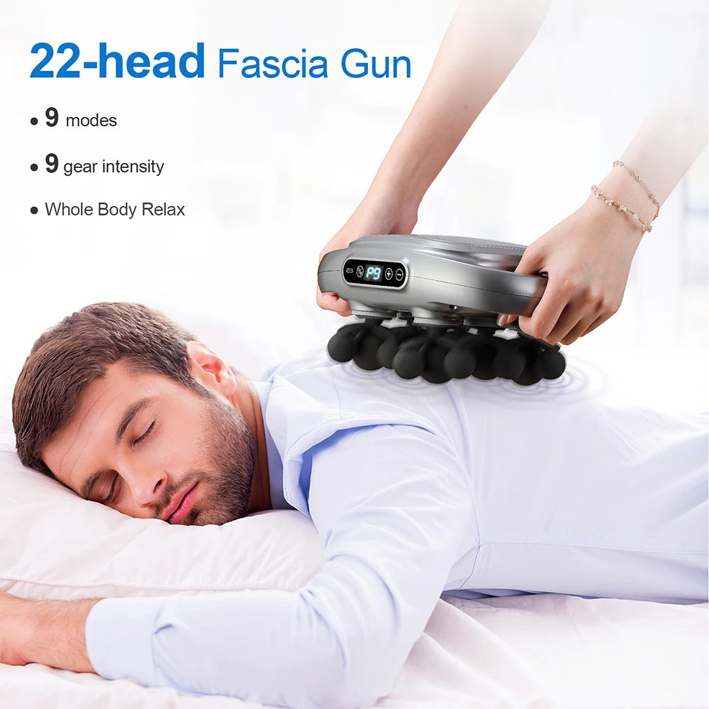 22-Head Fascia Gun – High Frequency Vibration Massage Gun