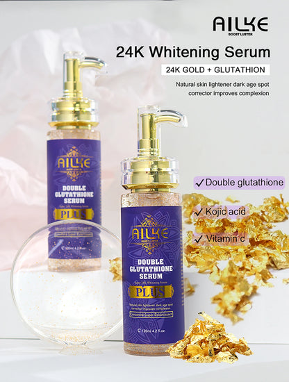 AILKE Double Glutathione Anti-Aging Set | Whitening Serum & Lotion for Dark Spots, Fine Lines & Uneven Skin
