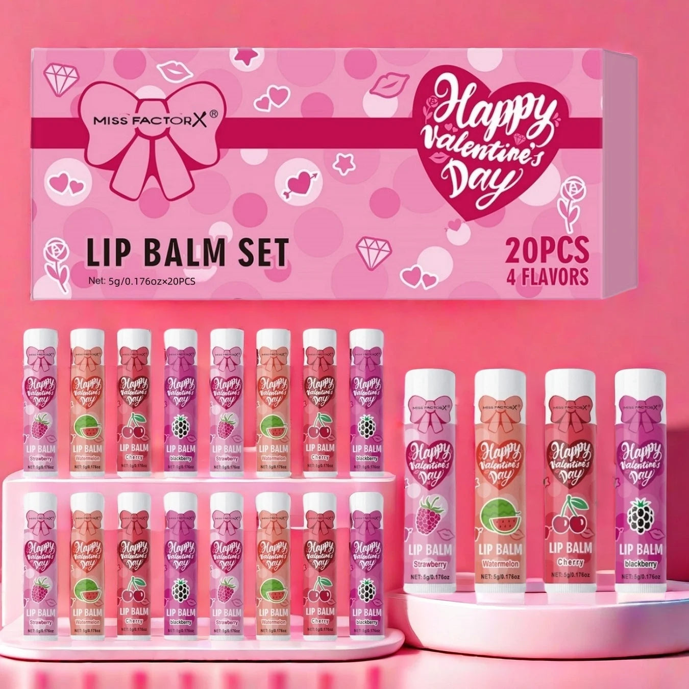 20PCS Luxury Lip Balm Set – Hydrating & Glossy for Dry Lips