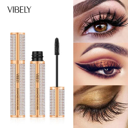 VIBELY 4D Silk Fiber Mascara – Waterproof, Lengthening & Volumizing Black Lashes