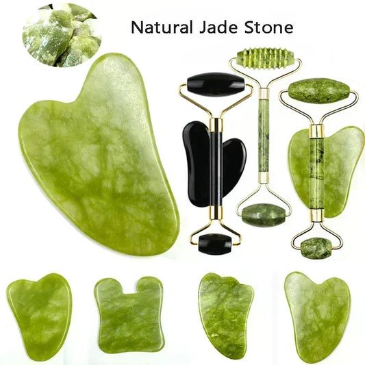 Natural Jade Gua Sha Face Massager – Facial & Eye Care SPA Tool