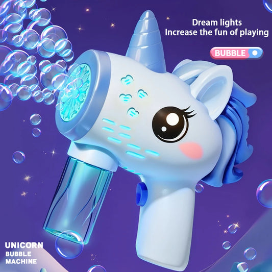Unicorn Electric Bubble Gun  Automatic Bubble Machine Gun Bubble Gun Birthday Gifts for 3 4 5 6 Years Old Boys Girls