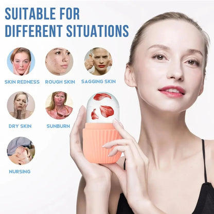 1/3PCS Ice Face Roller & Stainless Steel Gua Sha Board Set