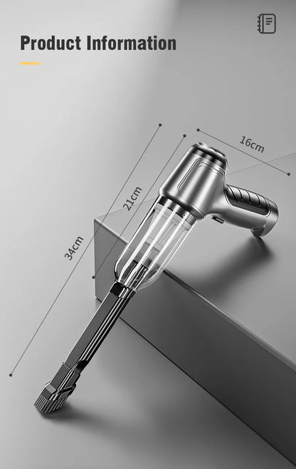 Brushless Car Vacuum Cleaner Cordless Handheld Auto Vacuum Home & Car Dual Use Mini Vacuum Cleaner with Builtin Battrery
