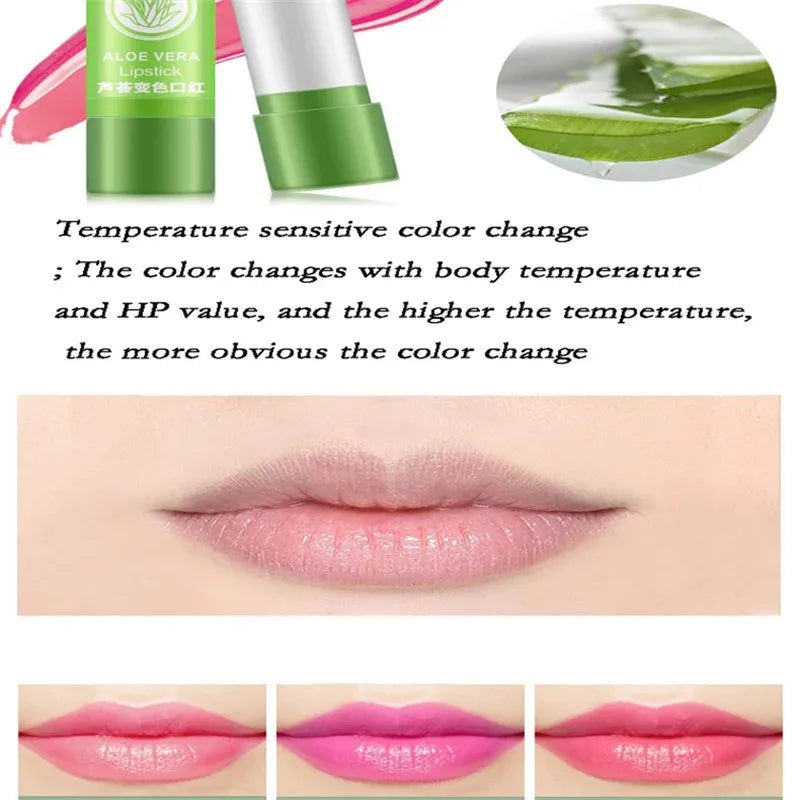 Moisturizing Aloe Color-Changing Lipstick – Long-Lasting Lip Care