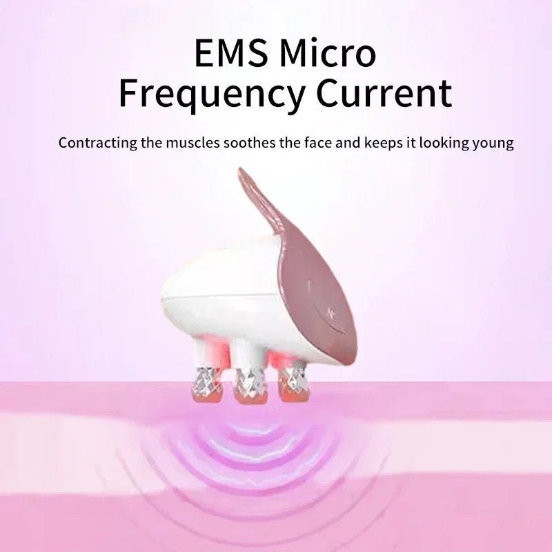 EMS 5-in-1 Facial Massager with 4D Head & LED Light Therapy