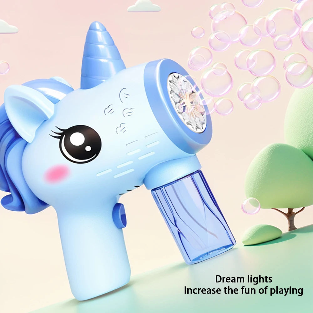 Unicorn Electric Bubble Gun  Automatic Bubble Machine Gun Bubble Gun Birthday Gifts for 3 4 5 6 Years Old Boys Girls