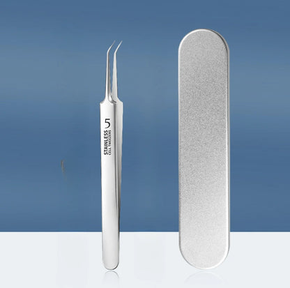 Stainless Steel Blackhead Removal Tool Set – Tweezers, Clips & Acne Needles for Facial Care