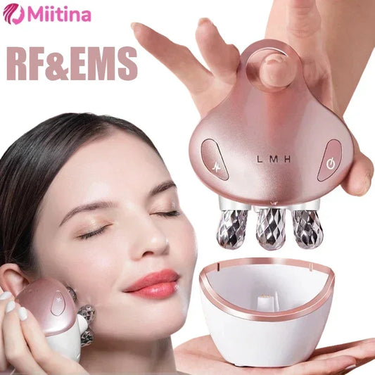 EMS 5-in-1 Facial Massager with 4D Head & LED Light Therapy