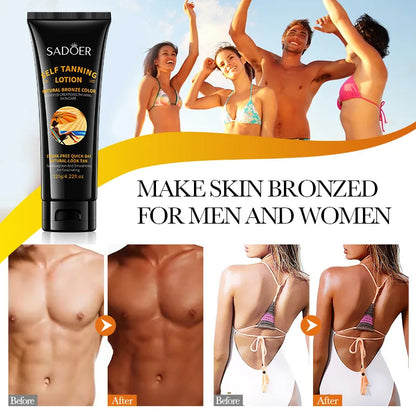 SADOER Self Tanning Lotion for Face & Body – Flawless Sunless Tan