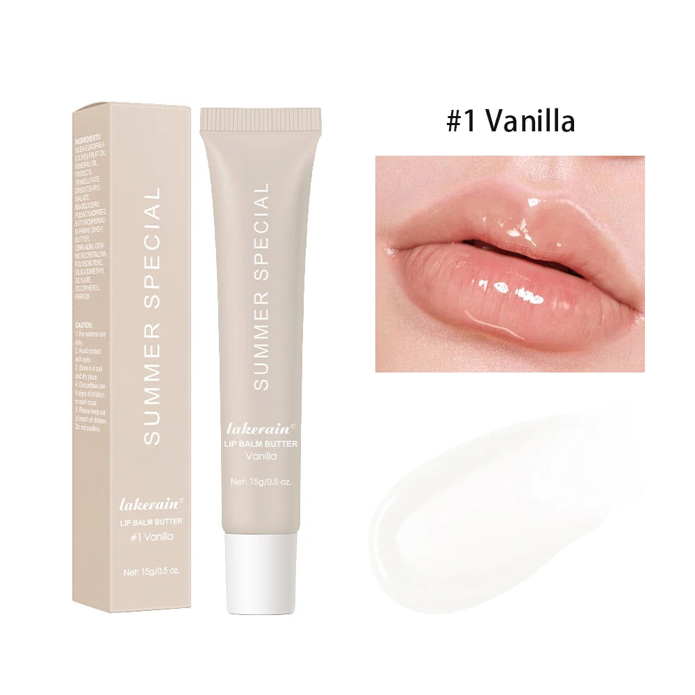 Summer Lip Balm & Moisturizing Lip Gloss – Transparent Lip Oil with Vanilla, Mint & Iced Coffee Scents
