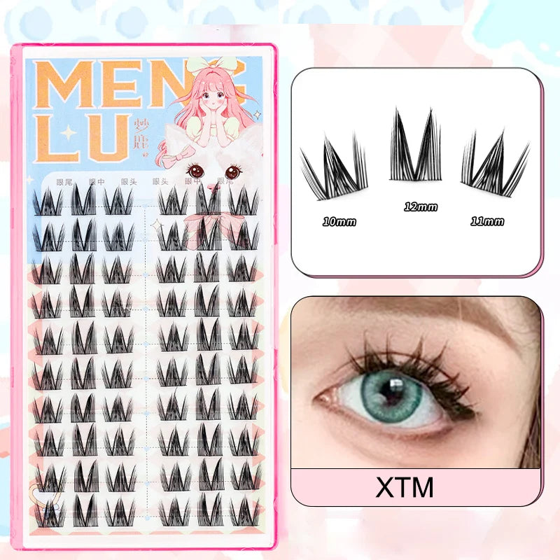 New Doll Cat Eye False Eyelashes – Handmade Manga Anime Lash Extensions