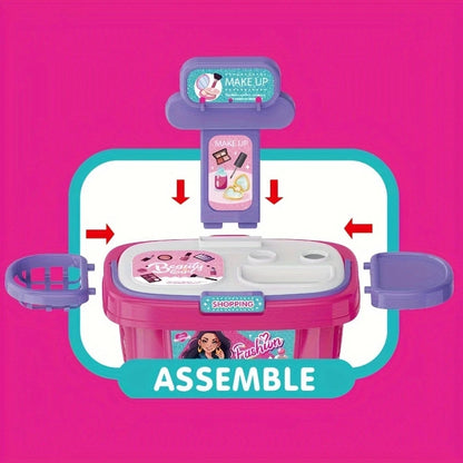 36 luxury fashion makeup and styling sets for kids with luggage, hairdryer, brushes, lipstick, mirror and bobby pins