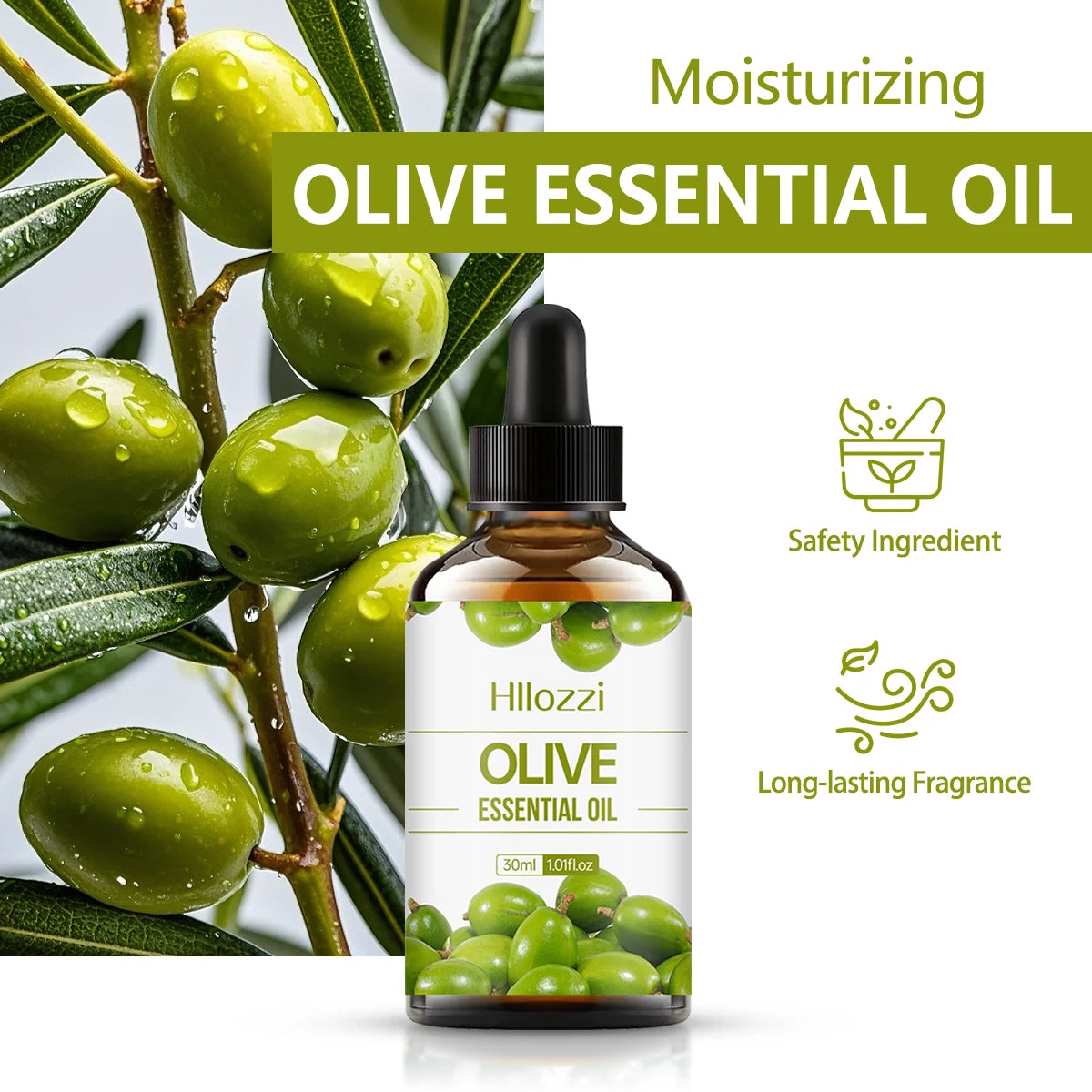 30ml Olive Essential Oil – Skin, Hair, Massage & Aromatherapy