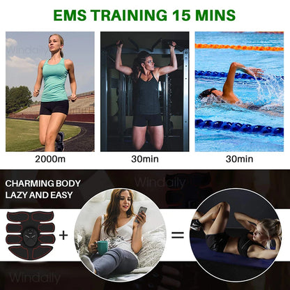 Wireless EMS Muscle Stimulator – ABS & Hip Trainer Body Slimming Massager