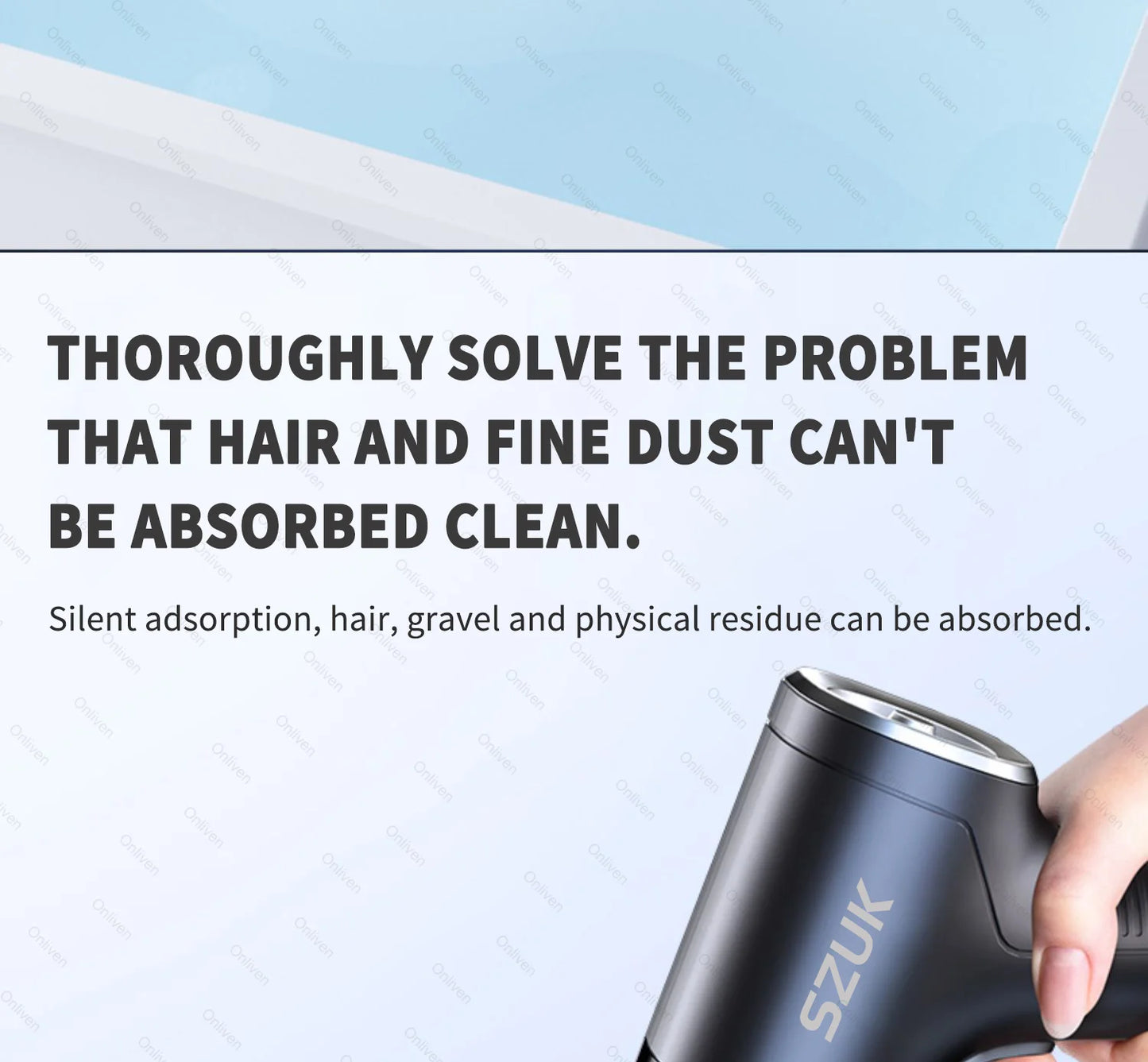 SZUK 98000PA Mini Car Vacuum Cleaner Powerful Cleaning Machine Strong Suction Handheld for Car Home Portable Wireless Cleaner