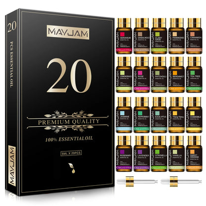 MAYJAM 20pcs Essential Oils Gift Set – Pure Natural Aromatherapy Kit