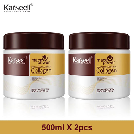 Karseell 2pcs Collagen Hair Treatment – Deep Repair Argan Oil Hair Mask for Dry & Damaged Hair