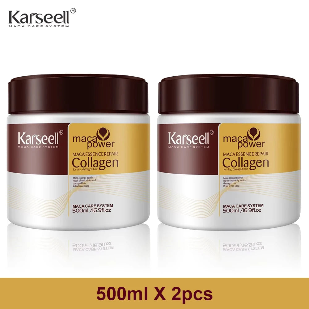 Karseell 2pcs Collagen Hair Treatment – Deep Repair Argan Oil Hair Mask for Dry & Damaged Hair