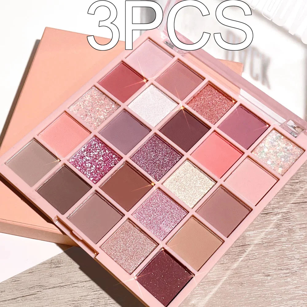 25-Color Oatmeal Milk Tea Eyeshadow Palette – Sparkling Pearls & Gentle Browns
