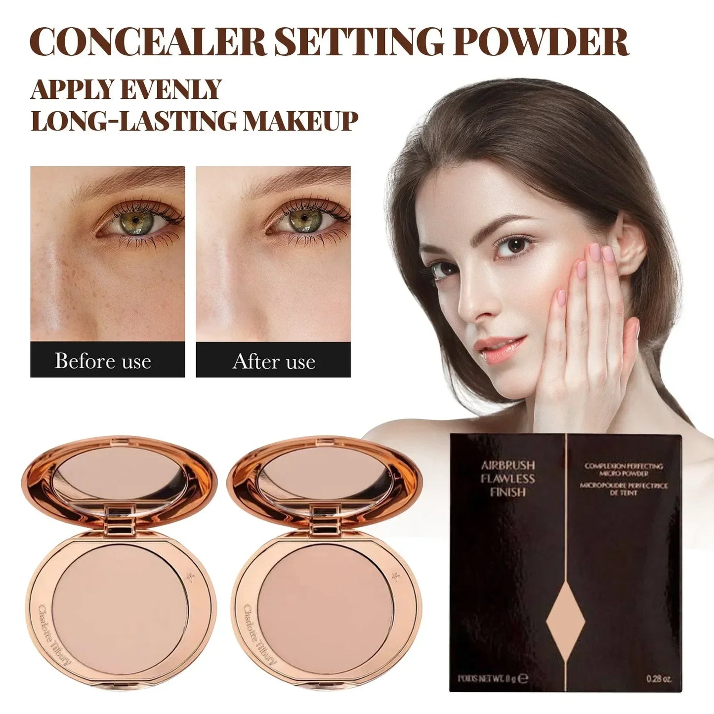 Oil Control Lasting Powder – Soft Texture Makeup Setting & Concealer Powder