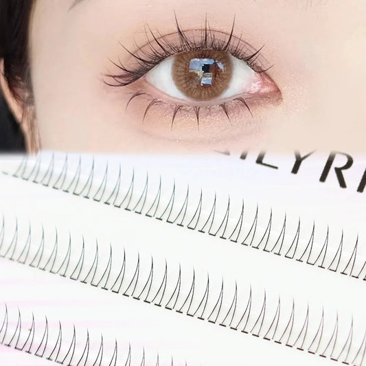 J Curl V-Shape Black Under Eyelashes – Natural Soft Manga Bottom Lash Clusters