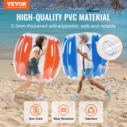 SucceBuy 2-Pack 2/3FT Inflatable Bumper Balls Body Sumo Zorb Balls for Kids & Teens Durable PVC Human Hamster Bubble Balls