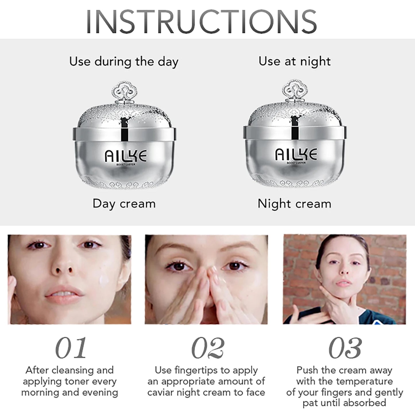 AILKE Brightening Cream: Centella, Caviar, Anti-Wrinkle & Anti-Aging
