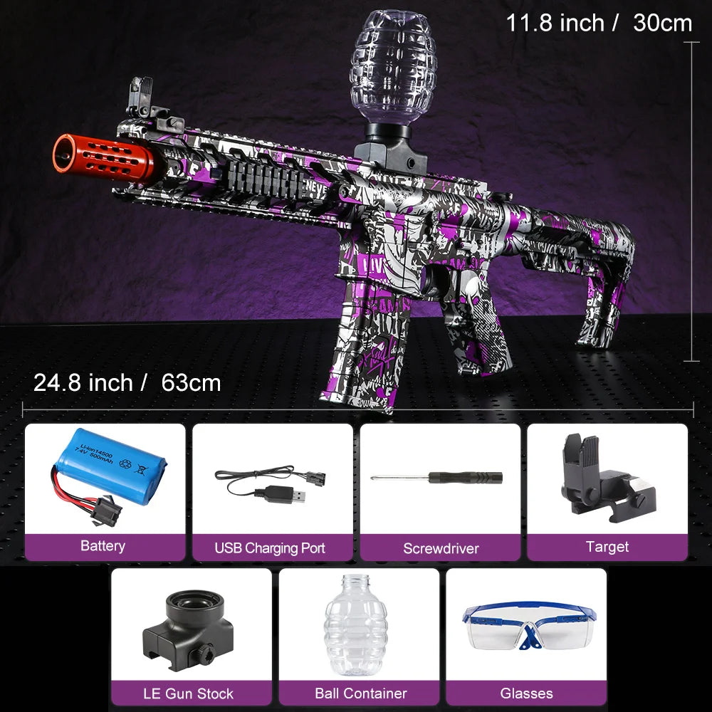 2025 Exclusive Metallic Finish M4 Electric Gel Ball Blaster Toy Gun - High-Speed, Rechargeable Toy Gun, Perfect Gift For Summer