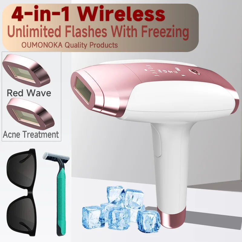 Permanent Laser Hair Removal Bikini Women's IPL Depilator & Men's Shaver