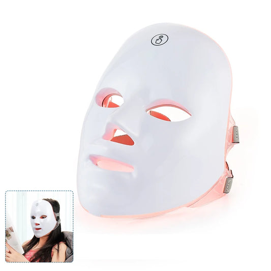 Wireless 7-Color LED Facial & Neck Beauty Machine – Skin Tightening & Rejuvenation Mask