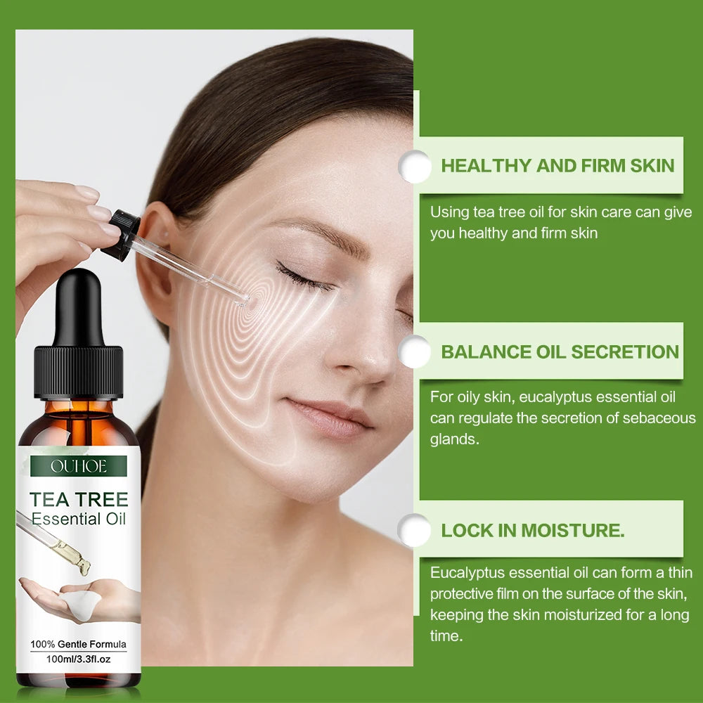 Tea Tree Essential Oil – Natural, Pure & Moisturizing Oil for Face, Body & Hair Care | Aromatherapy & Skin Repair