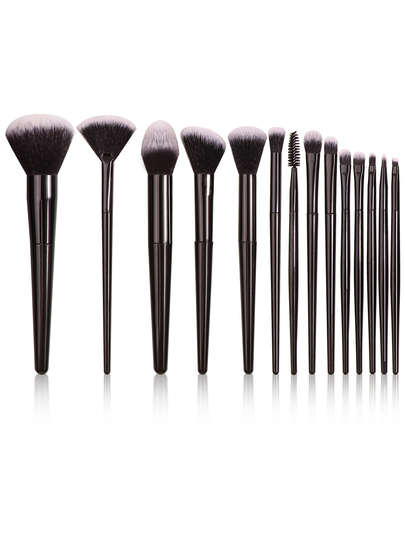 Black Professional Makeup Brush Set – Soft Foundation, Blush & Eyeshadow Brushes